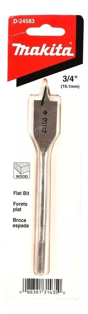 Broca Plana Para Madera 3/4" x 6" Makita D-24583