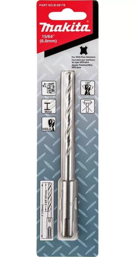 Broca SDS Plus P/Metal 15/64"X5" Makita B-59178