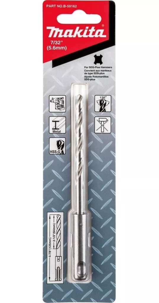 Broca SDS Plus P/Metal 7/32"X4-7/8" Makita B-59162
