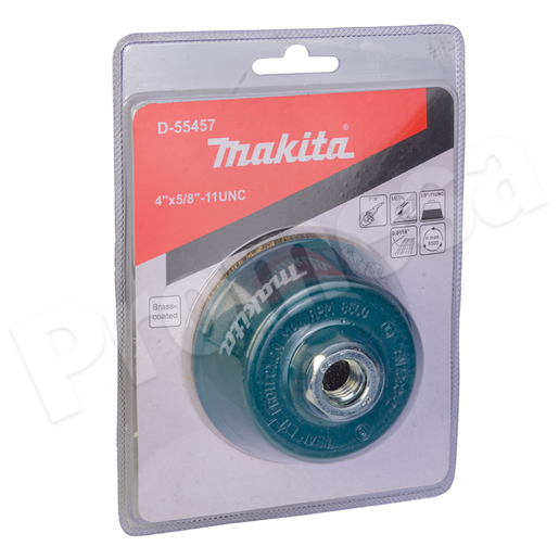 Carda Copa de Alambre Ondulado Latonado 4" 5/8" Makita D-55457