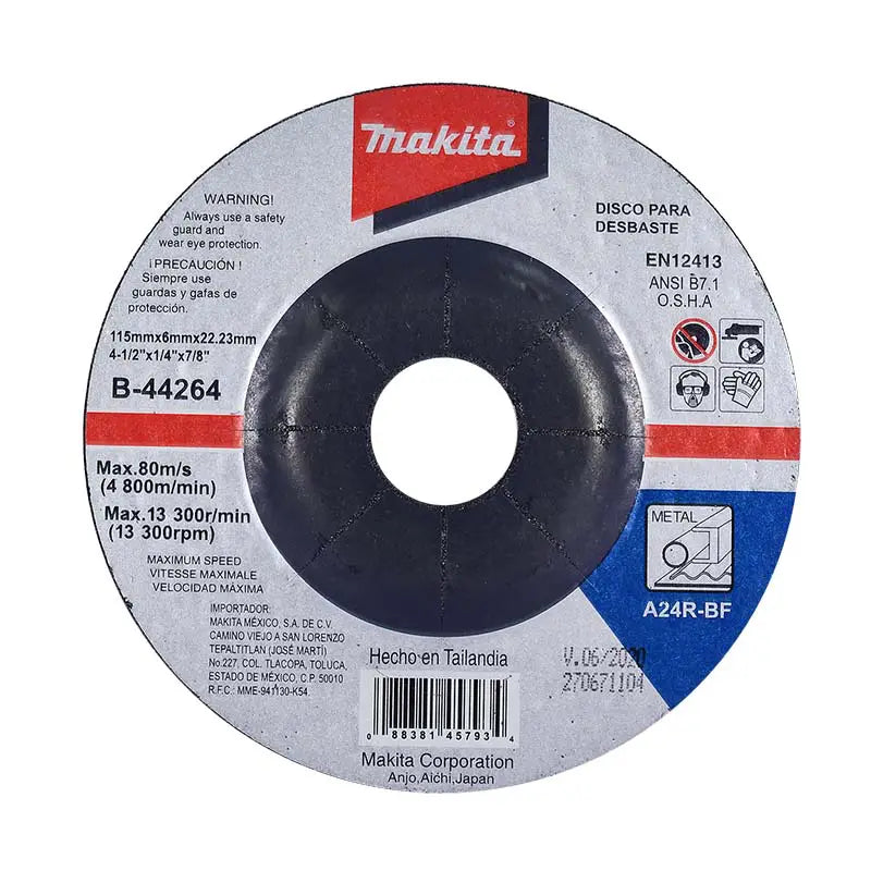 Disco Desbaste Abrasivo De 4 1/2 Makita  Kit 10 Pzs. B-44264