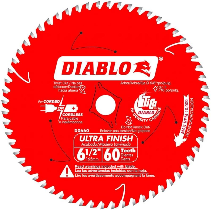 Disco Diablo Para Sierra Circular 6-1/2 60 Dientes D0660r