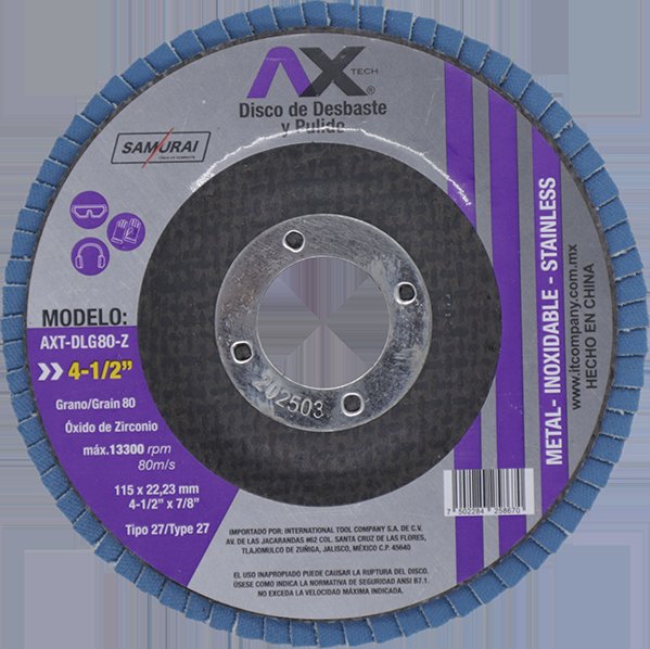 Disco Laminado 4-1/2 G80 Para Desbaste Y Pulido 200pz Axtech AXT-DLG80-Z-200