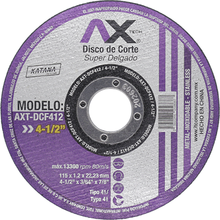 Discos de Corte Fino 4 1/2″ Ax-Tech AXT-DCF412