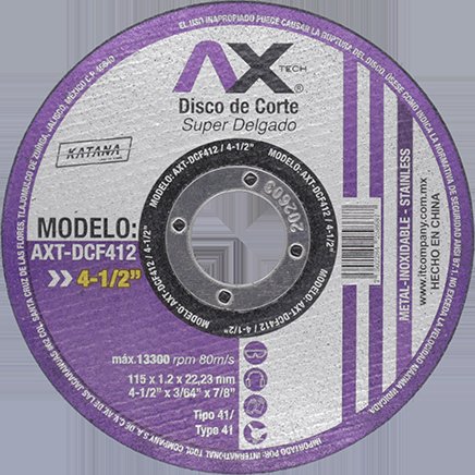 Discos de Corte Fino 4 1/2″ Ax-Tech AXT-DCF412