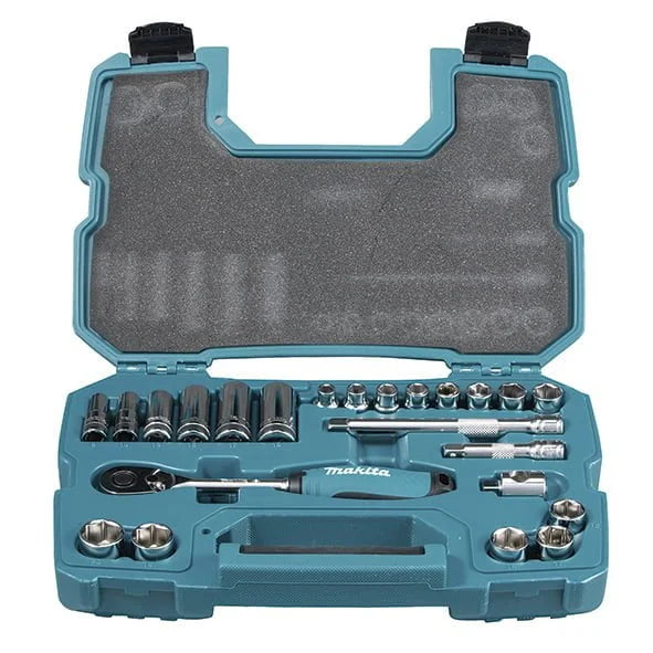 Juego Dados Y Matraca 3/8' Milimétrico Makita 23 Pzs B-65573