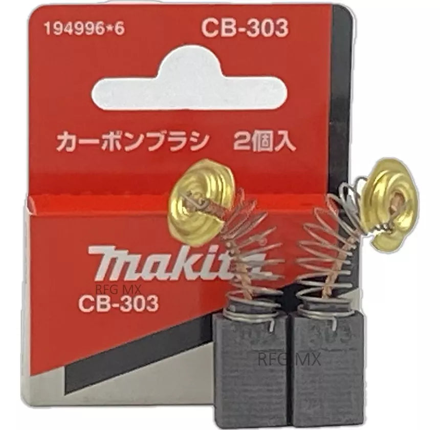 Juego De Carbones CB-303 P/4100NS,KB,JN3201,M5801G,HS7010,M5801,JR3070CT (ANTES 191963-2) Makita 194996-6
