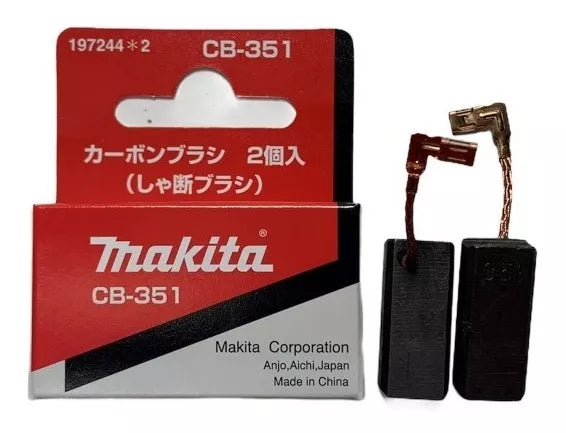 Juego De Carbones CB-351 P/HR4002,HR4041C (ANTES 194160-9,195004-6) Makita 197244-2