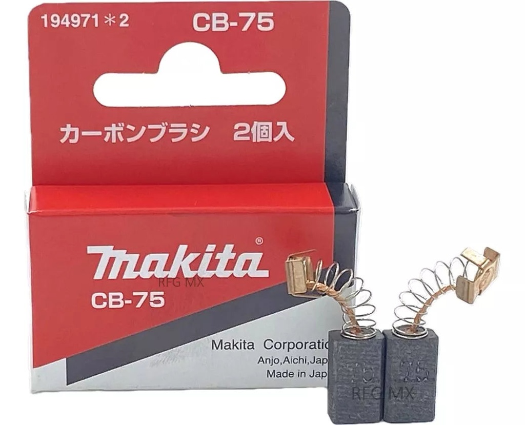 [194971-2] Juego De Carbones CB-75 P/M0600G,M0801,BO3700,GE0600,HP1630,LM2300 Makita 194971-2