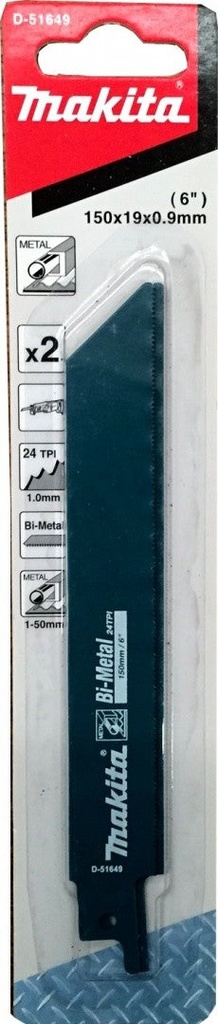 Juego de 2 Seguetas Sable Metal 6" 18 TPI Makita D-51633