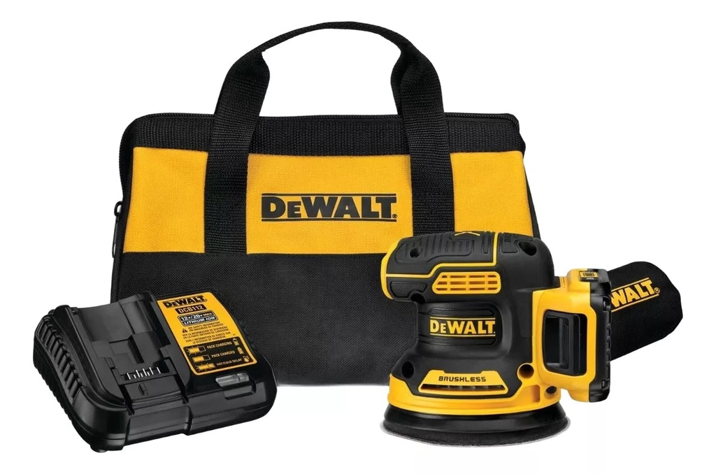 Lijadora Orbital Inalambrica Dewalt Dcw210c1 Amarilla