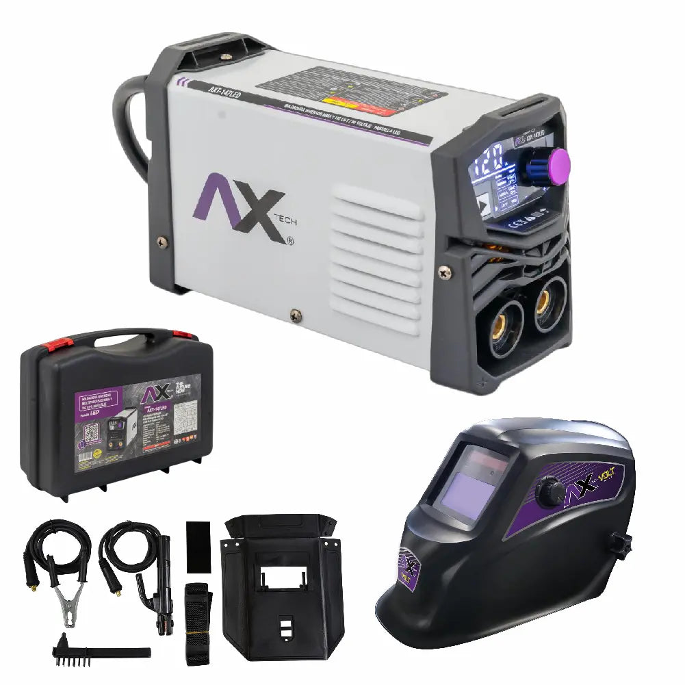 Paquete Soldadora Inversor 140A Con Careta Electrónica AXT-CE1004-CV - AXT-P147LED