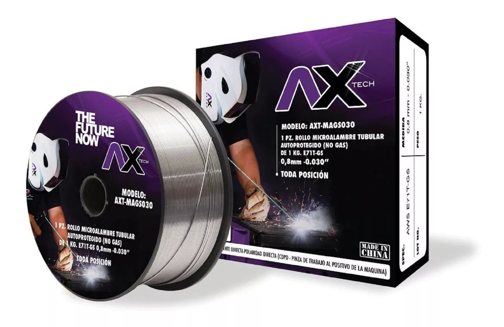 [AXT-MAGS035] Rollo De Microalambre Tubular (NO GAS), 2Lb, 0.035" E71T-GS AXT-MAGS035