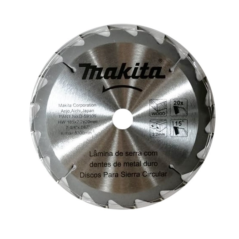 Sierra Circular 7-1/4"X20X20TH ATB Madera con Reductor 5/8" Makita D-59106