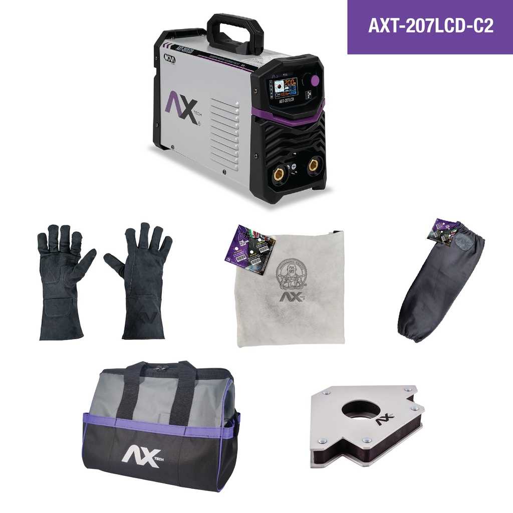 Soldadora Inversor Electrodo Y TIG LIFT 200A, Bi Voltaje 110-220V Con Pantalla LCD  Ax Tech AXT-207LCD