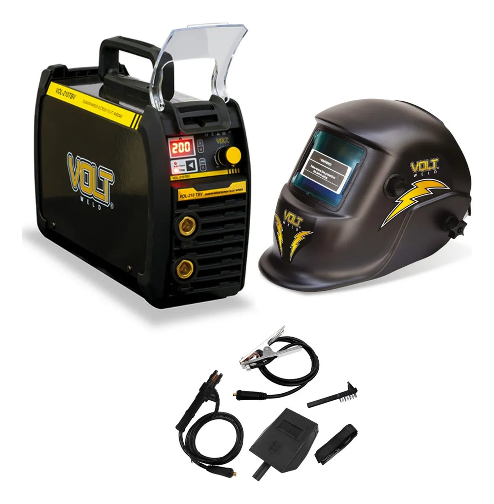 Soldadora Inversor Electrodo y Tig Lift 200A 110/220V +careta Volt VOL-P210TBV