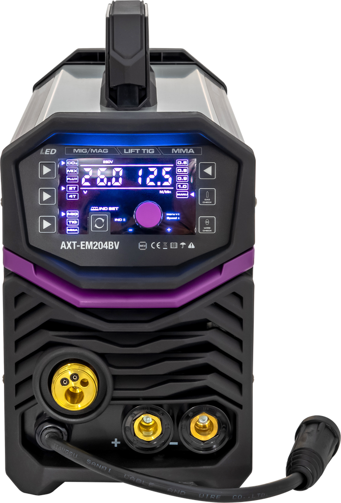 Soldadora Inversora Micro alambre, Gas/No Gas, Electrodo Y TIG LIFT Ax Tech AXT-EM204BV