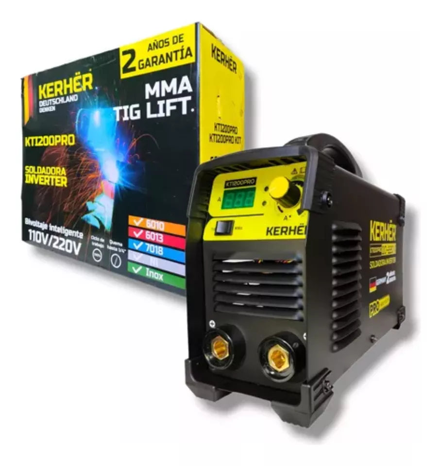 Soldadora inversora MMA/TIGLIFT 200Amp 110/220v KERHËR KTI200PRO