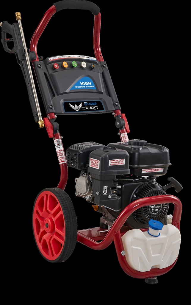 Hidrolavadora Gasolina Industrial 7.5 HP,3,200 PSI(220 BAR)Pistola, Lanza y Manguera Ciclon CIC-HG80P