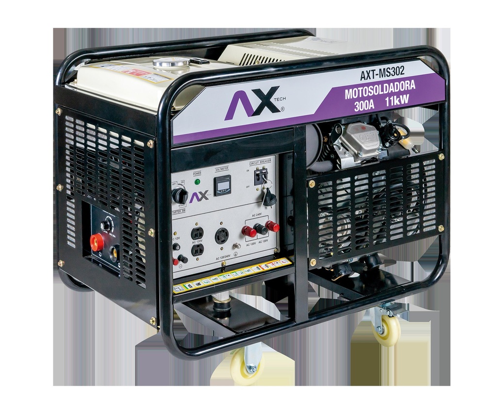 Motosoldadora a Gasolina de 300A, 23HP, 11000W / CA, 220V Ax Tech AXT-MS302